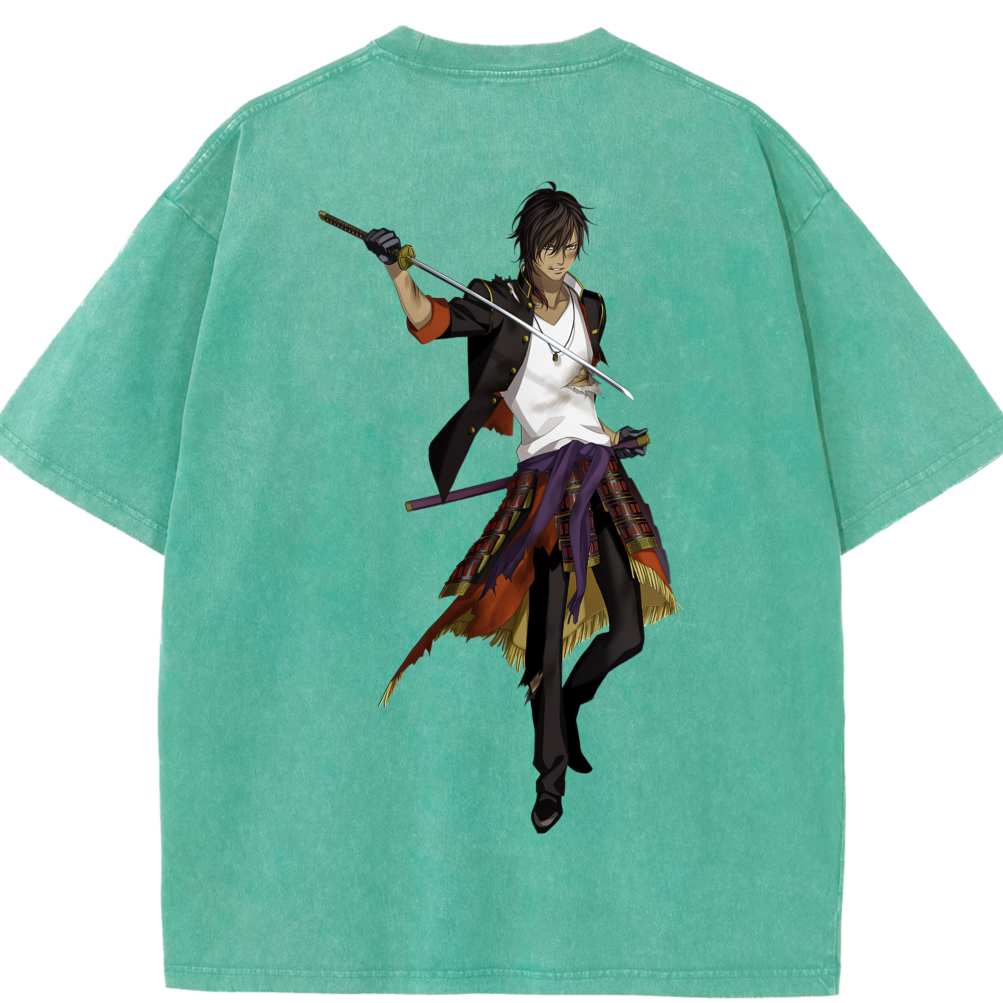 （画像用） 刀剣乱舞 Touken Ranbu 綿100% ヴィンテージ風 半袖Tシャツ（背面プリント）